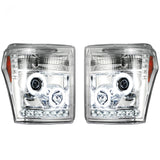 Ford Super Duty F250/350/450/550 11-16 Projector Headlights CCFL Halos & DRL Clear/Chrome