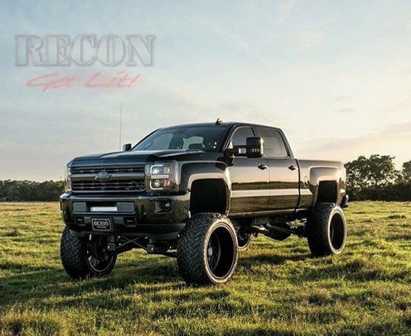 Chevy Silverado 1500 14-15 Projector Headlights OLED Halos, DRL Smoked/Black