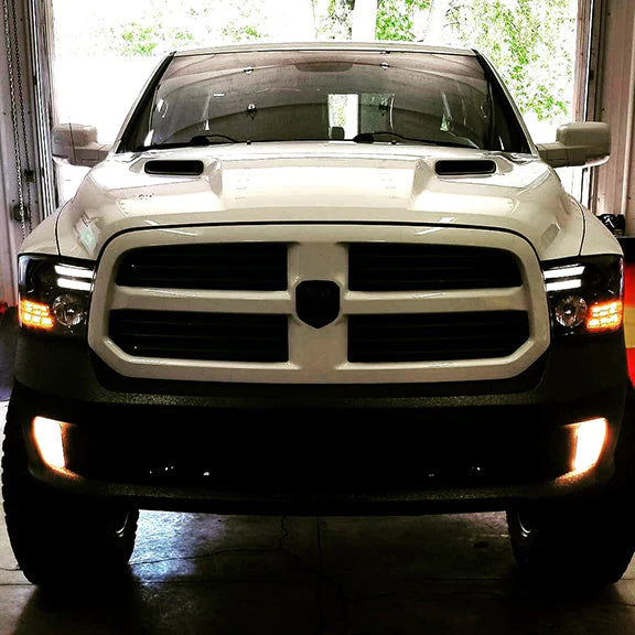 Dodge RAM 2500/3500 15-18 Projector Headlights OLED DRL & LED Signals in Smoked/Black