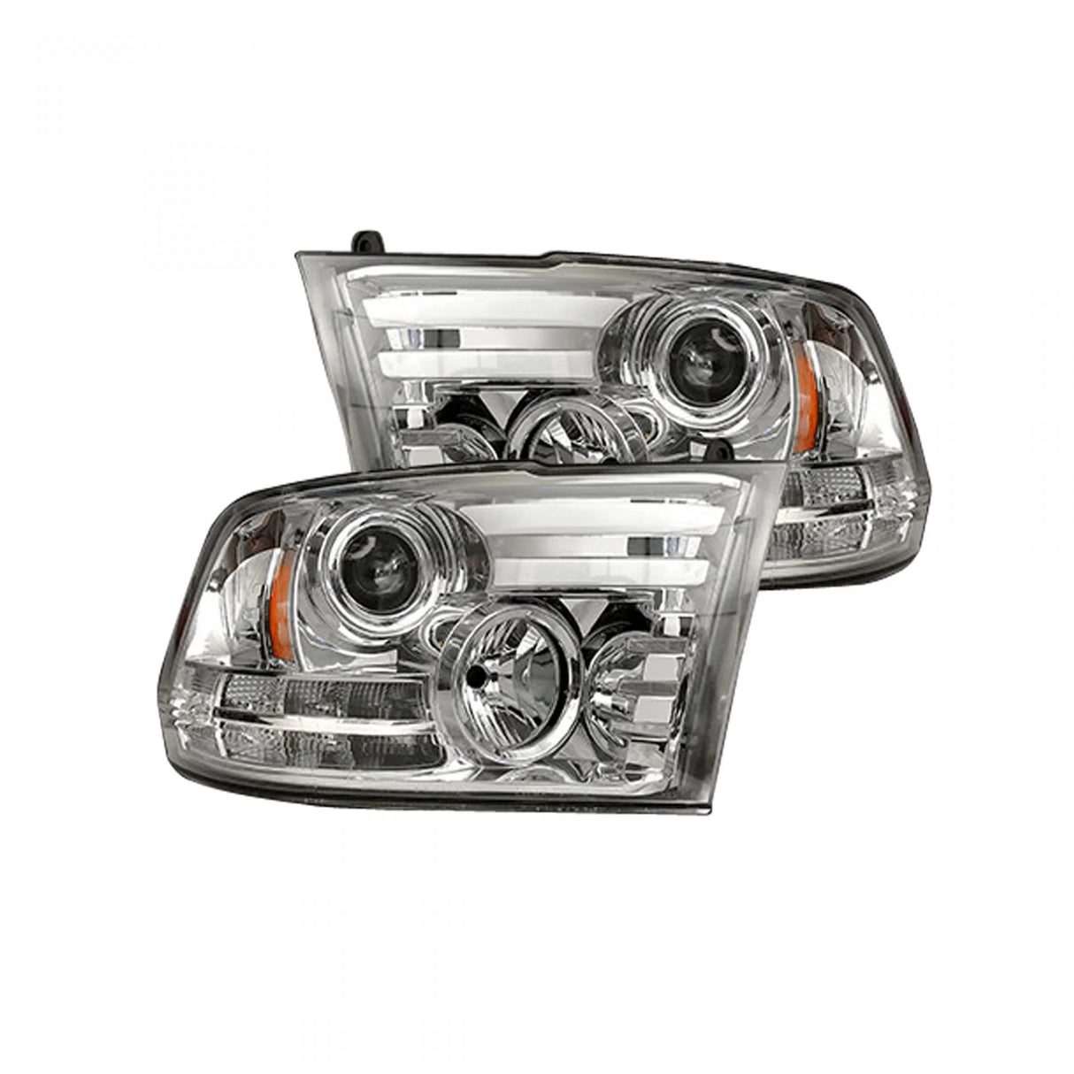 Dodge RAM 1500 14-24 Classic Body 15-18 Projector Headlights OLED DRL & LED Signals in Clear/Chrome