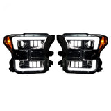 Ford F150 15-17 Projector Headlights OLED DRL LED Turn Signs in Smoked/Black