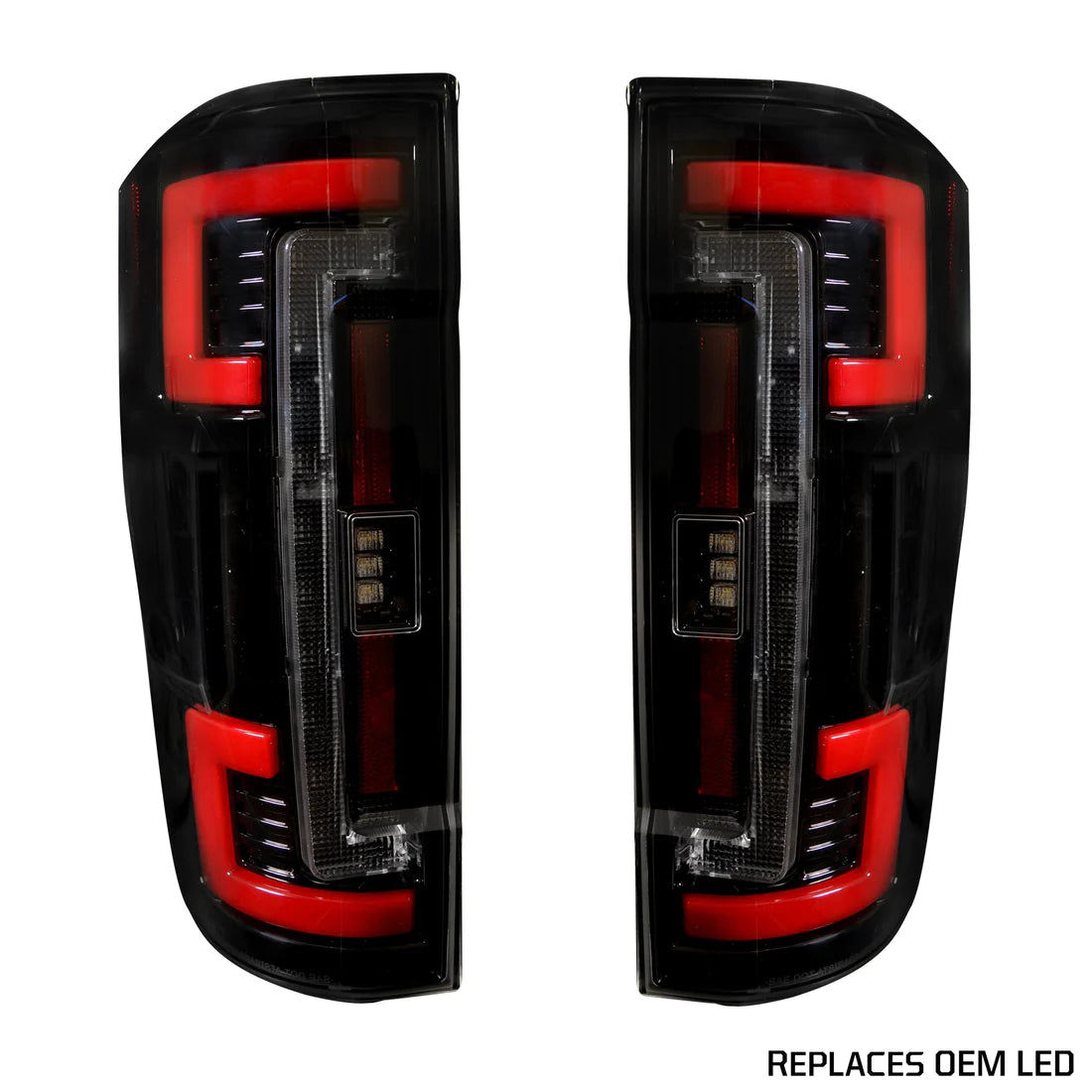 Ford Super Duty F250/350/450/550 17-19 (Replaces OEM LED) Tail Lights OLED in Smoked