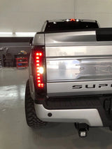 Ford Super Duty 17-19 (Replaces OEM LED) Tail Lights OLED in Dark Red Smoked