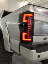 Ford Super Duty 17-19 (Replaces OEM LED) Tail Lights OLED in Dark Red Smoked