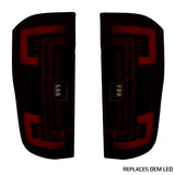 Ford Super Duty 17-19 (Replaces OEM LED) Tail Lights OLED in Dark Red Smoked