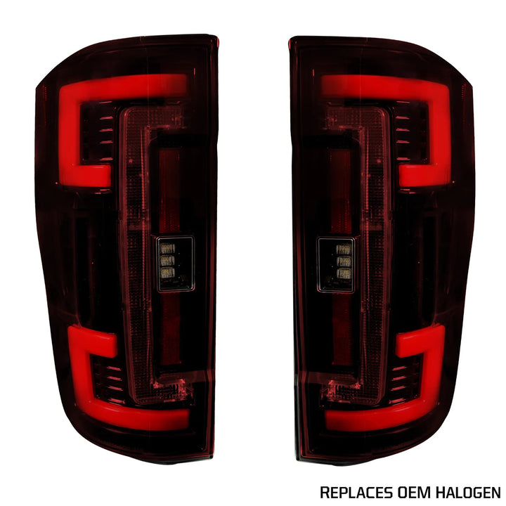 Ford Super Duty F250/350/450/550 17-19 (Replaces OEM Halogen) Tail Lights OLED in Red