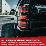 Dodge RAM 2500/3500 19-24 Ultra Bright OLED Tail Lights w/ Scanning Amber Turn Signals (Replaces OEM Halogen Tail Lights Only) - Multiple Lens