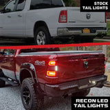 Dodge RAM 2500/3500 19-24 Ultra Bright OLED Tail Lights w/ Scanning Amber Turn Signals (Replaces OEM Halogen Tail Lights Only) - Multiple Lens