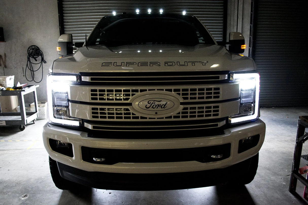 Ford Super Duty 17-22 (5-Piece Set) Cab Roof Light Kit in White High-Power LED with Smoked Lens (OPEN BOX)