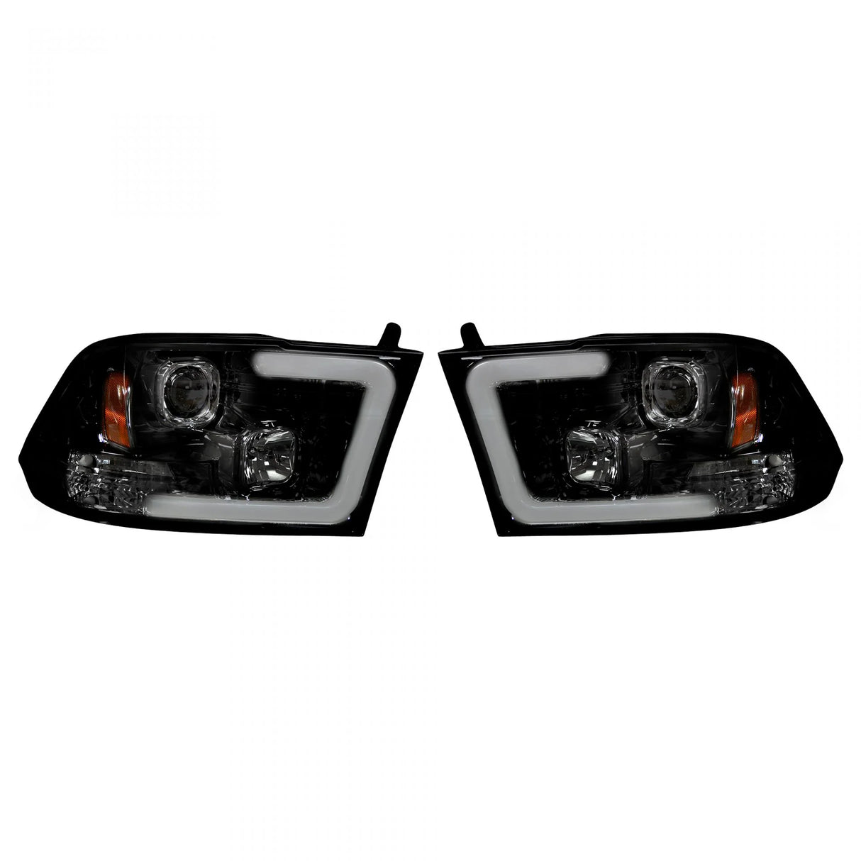 Dodge RAM 1500 09-23 Classic Body Projector Headlights OLED Halos & DRL in Smoked/Black