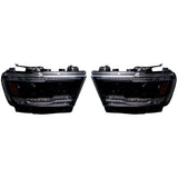 Dodge RAM 1500 19-23 5th Gen LED Hi/Low Beam Projector Headlights OLED DRL Scanning Switchback LED Signals Smoked/Black