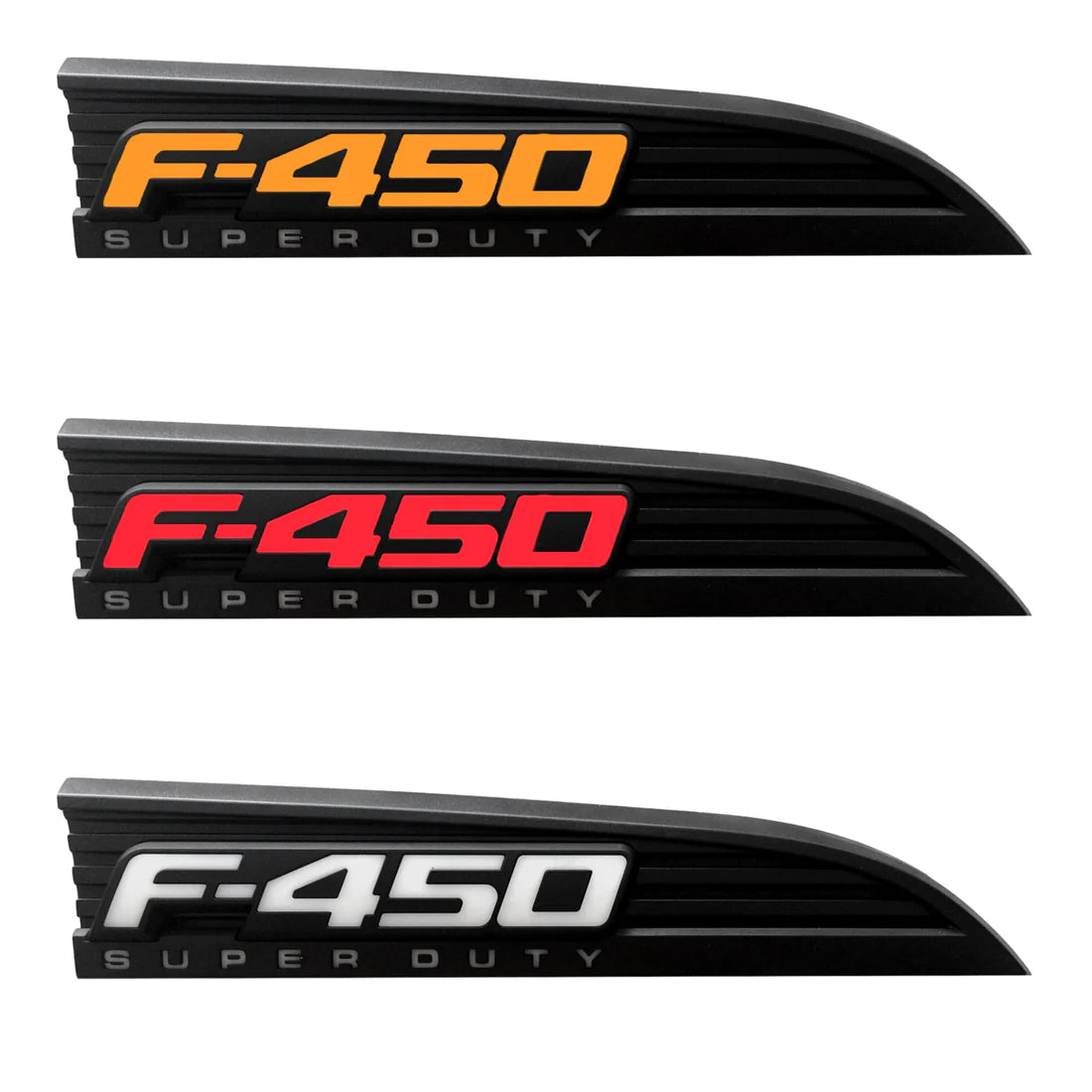 Ford F450 11-16 Illuminated Emblems Blue Chrome in Amber, Red & White