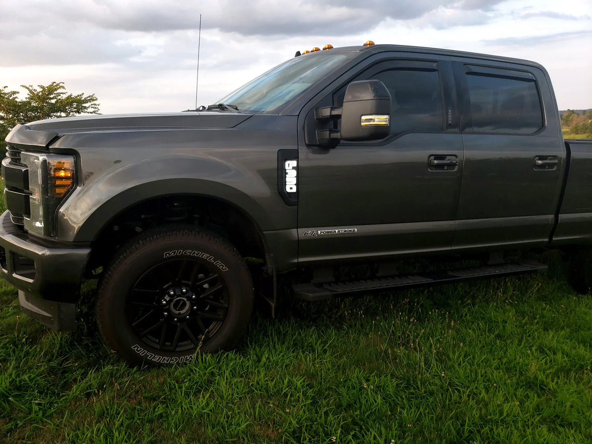 Ford F350 17-22 Illuminated Emblems in Black with Amber, Red, White & Blue LED