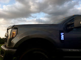 Ford F350 17-22 Illuminated Emblems in Black with Amber, Red, White & Blue LED