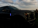 Ford F350 17-22 Illuminated Emblems in Black with Amber, Red, White & Blue LED