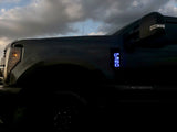 Ford F350 17-22 Illuminated Emblems in Black with Amber, Red, White & Blue LED