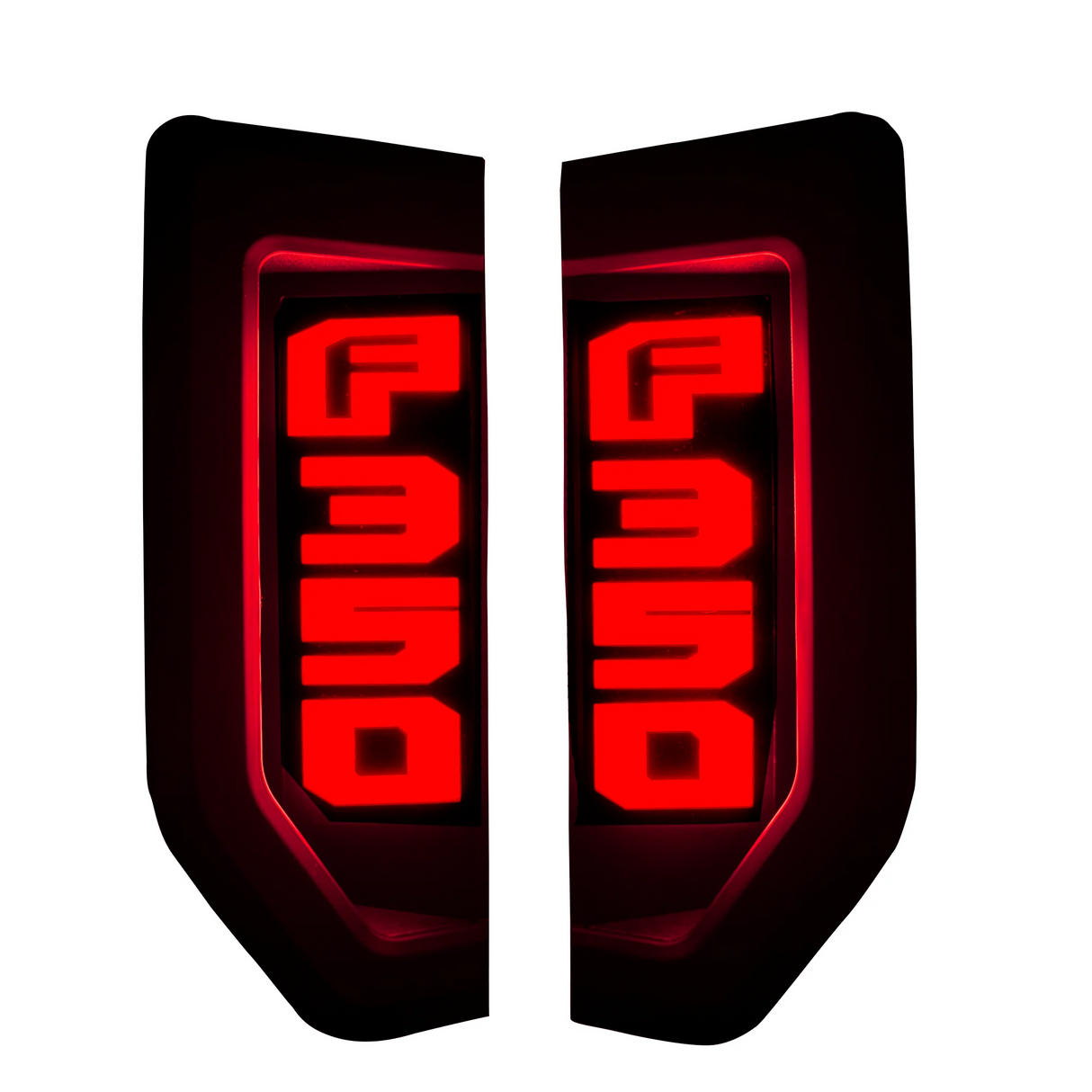 Ford F350 17-22 Illuminated Emblems in Black with Amber, Red, White & Blue LED