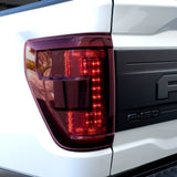 Ford F150 & Ford RAPTOR 21-23 (Attn: This Part ONLY Replaces OEM Factory Installed LED Style Tail Lights w/ Blind Spot Warning System aka BLIS) OLED TAIL LIGHTS - Red Lens