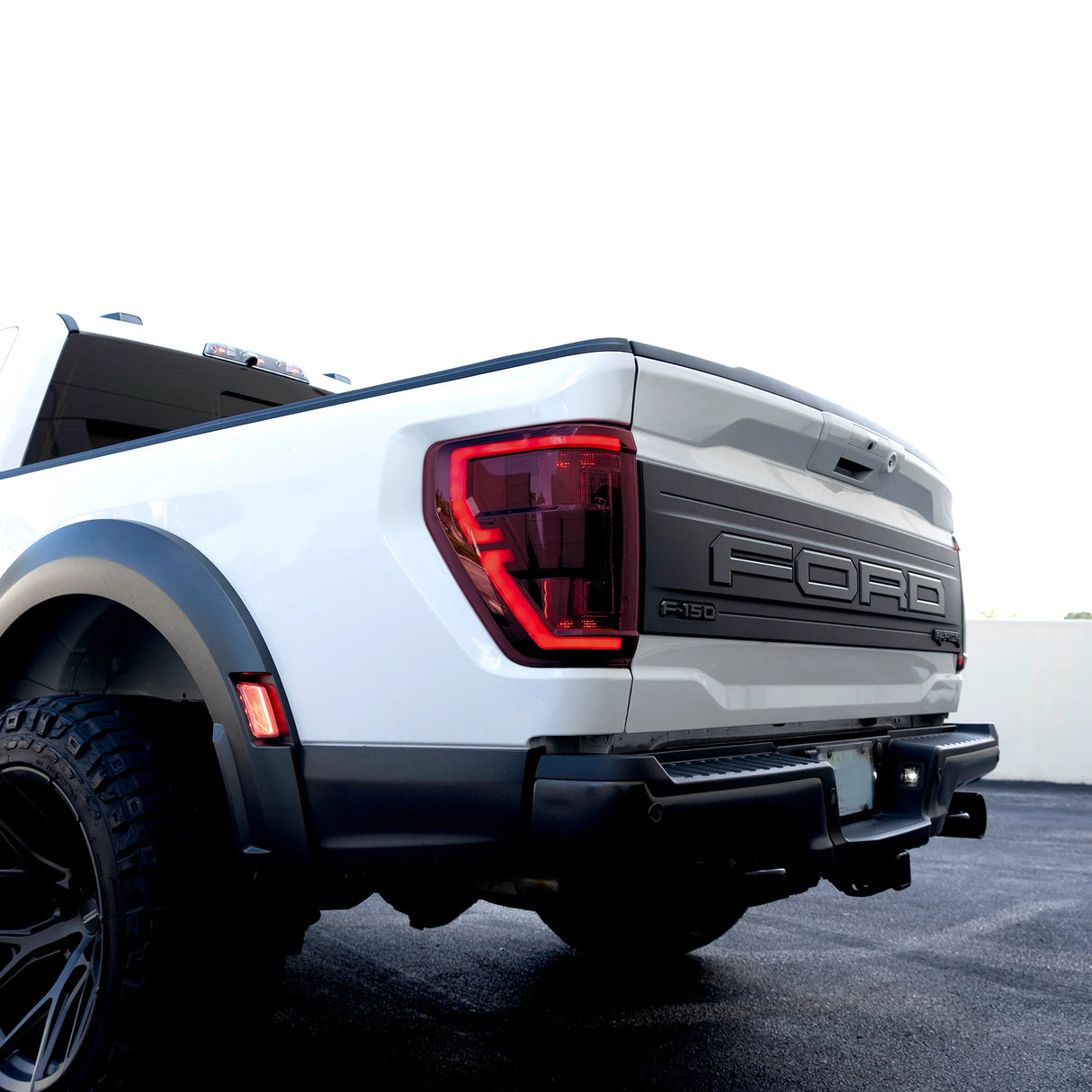 Ford F150 & Ford RAPTOR 21-23 (Attn: This Part ONLY Replaces OEM Factory Installed LED Style Tail Lights w/ Blind Spot Warning System aka BLIS) OLED TAIL LIGHTS - Red Lens