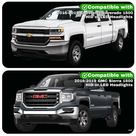 GMC & Chevrolet Silverado & Sierra 1500 Plug-N-Play Harness For HID/LED headlights (2016-2019)