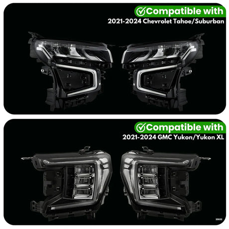 GMC & Chevrolet Tahoe, Suburban, Yukon, Yukon Xl Plug-N-Play For LED Headlights (2021-2024)