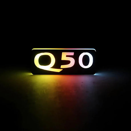 Q50 LED Emblem Badge: Multicolor Flow (2014-2024)