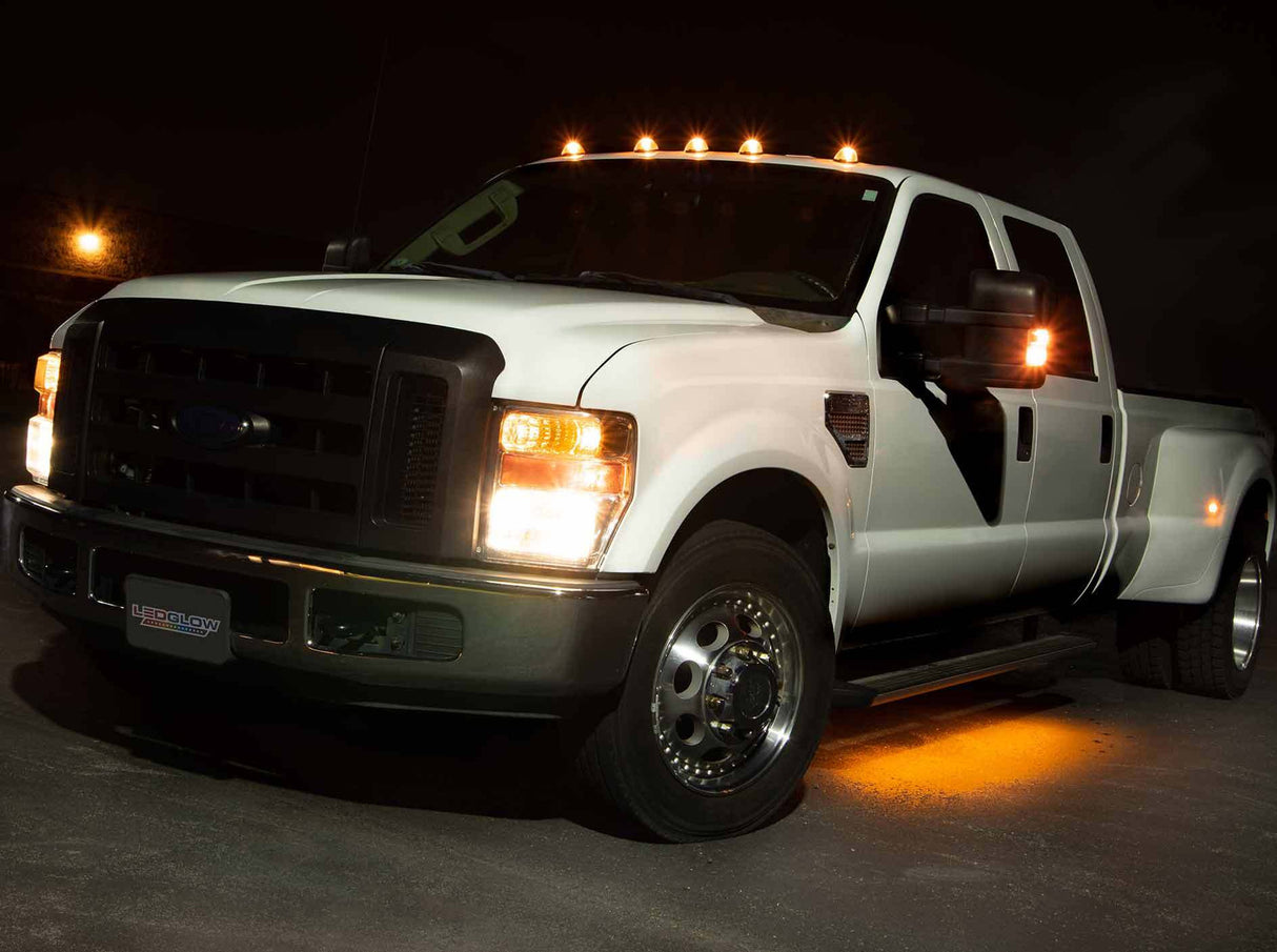 2pc 52" Amber LED Truck Running Board Lighting Kit with White Courtesy Lights