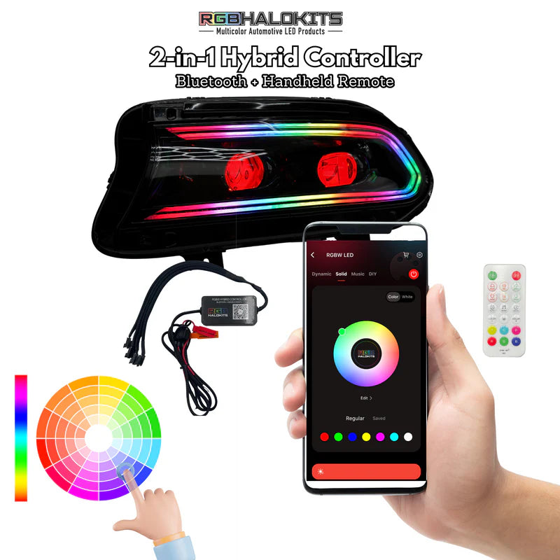 Dodge Charger: Multicolor Flow Series LUXX-Series LED Projector Headlights (2015-2023)