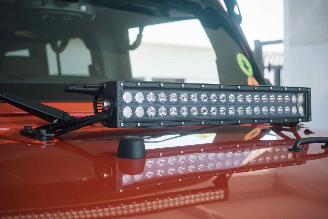 KC HI-LITES C30 LED HOOD-MOUNT KIT: WRANGLER JK