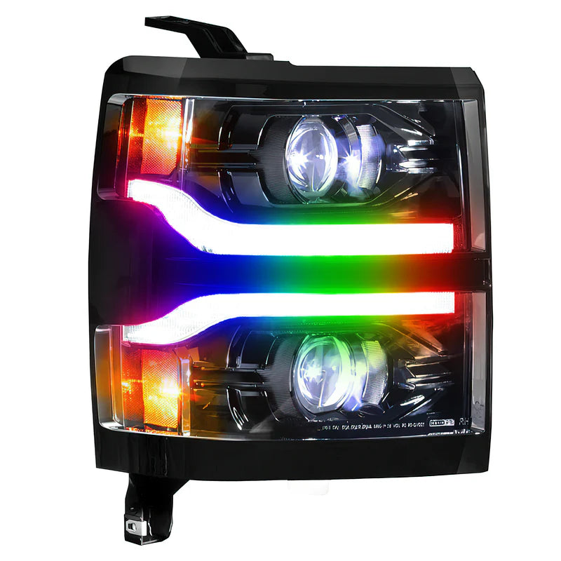 Chevrolet Silverado 1500: Multicolor Flow Series Headlights (2014-2015) | XB Morimoto