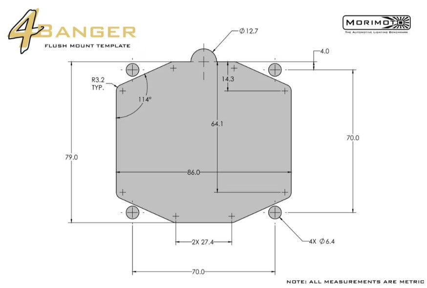 Flush Mounting Kit: Morimoto 4Banger Pods