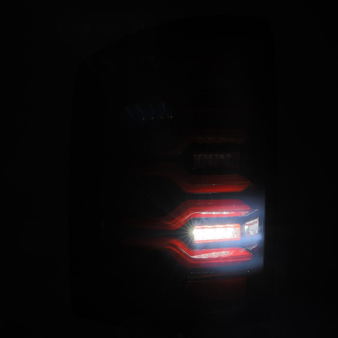 14-18 GMC Sierra 1500/2500HD/3500HD LUXX-Series LED Tail Lights Black-Red