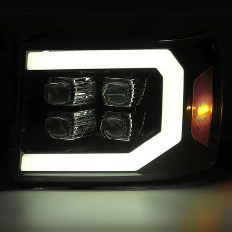 GMC Sierra: Multicolor Flow Series Jet Black Headlights (2007-2013) | Alpharex
