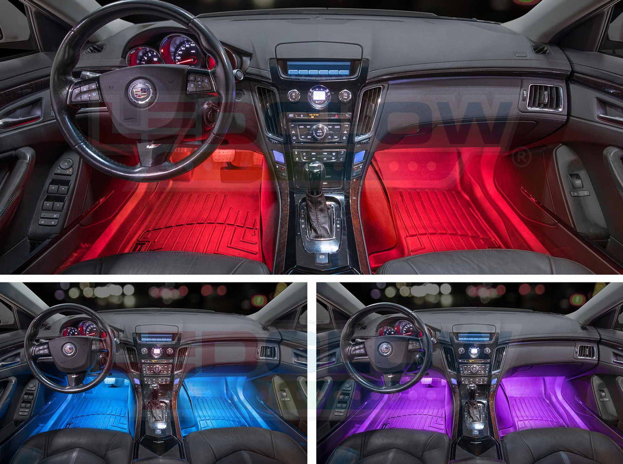 4pc 7 Color LED Interior Lighting Kit