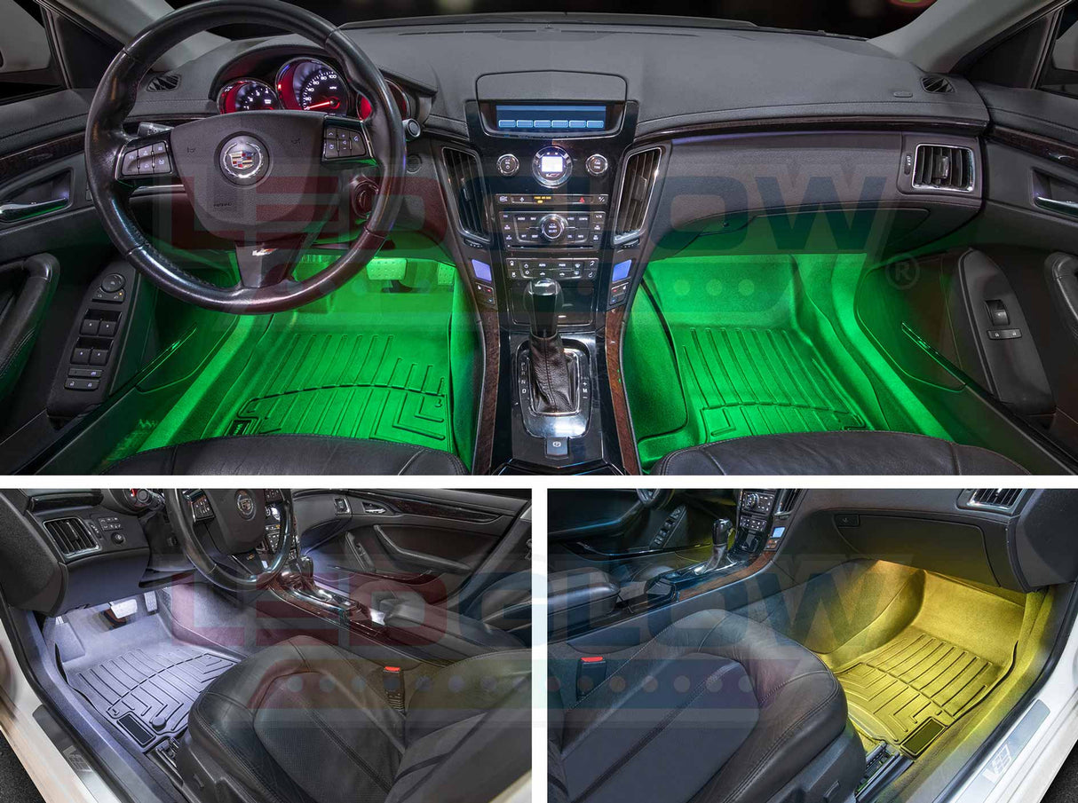 4pc 7 Color LED Interior Lighting Kit