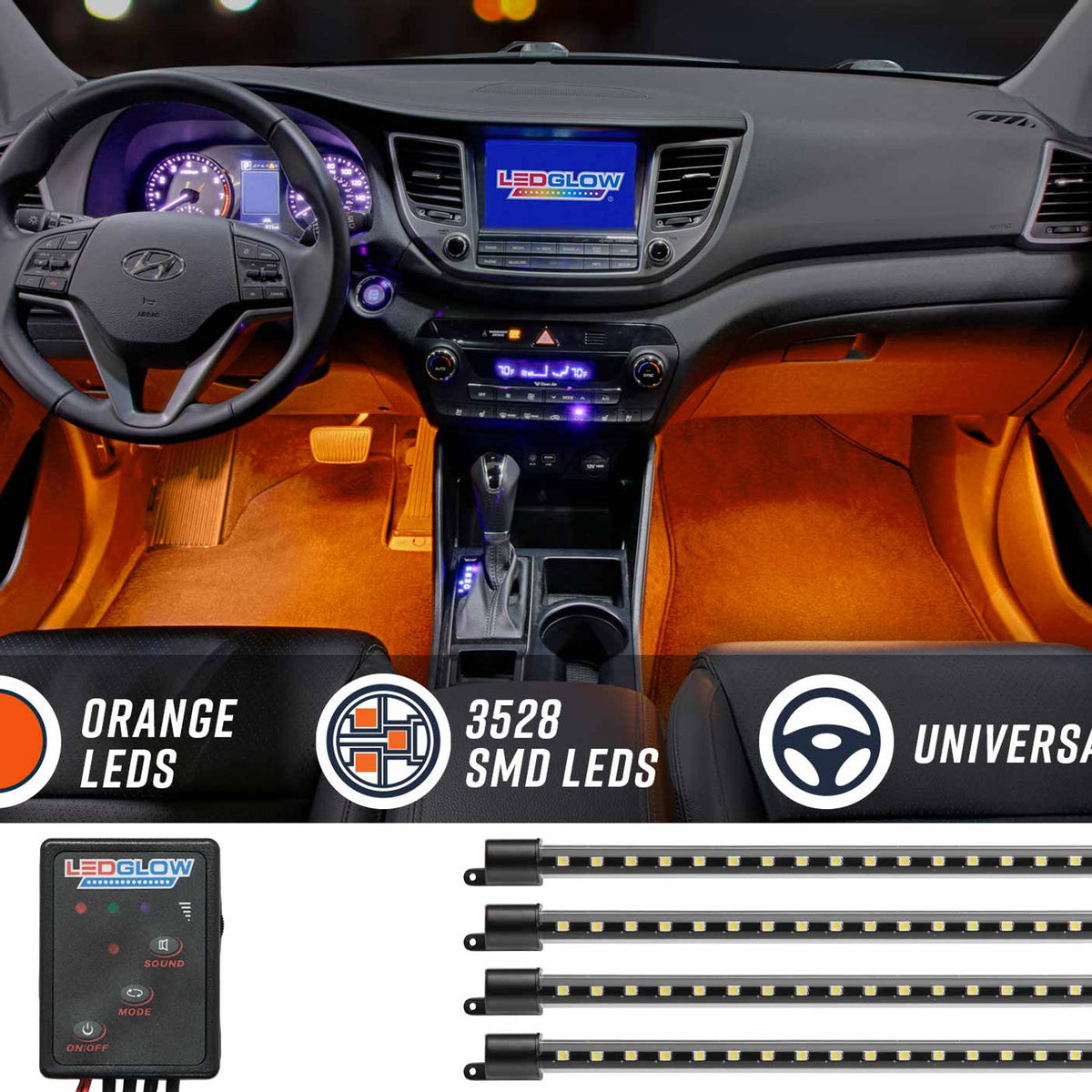 4pc Orange LED Interior Lighting Kit – Customs Unlimited LLC