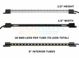 4pc Red LED Interior Lighting Kit
