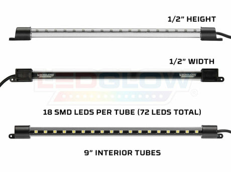 4pc Red LED Interior Lighting Kit