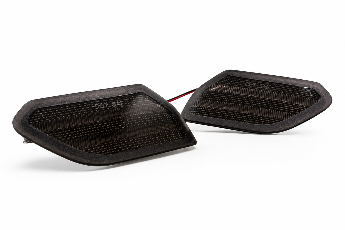 Smoked LED Front Fender Side Marker Lights for 2018–2024 Jeep Wrangler JL & 2020–2023 Jeep Gladiator JT