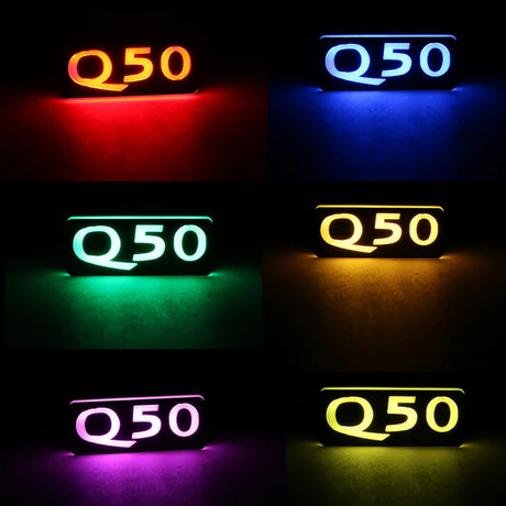 Q50 LED Emblem Badge: Multicolor Flow (2014-2024)