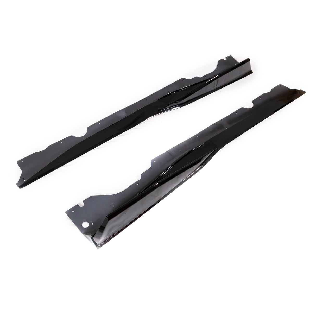 2020-2024 Corvette C8 Stingray Evo Style Side Skirts Gloss Black Pair