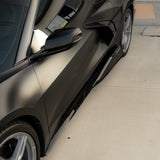 2020-2024 Corvette C8 Stingray Evo Style Side Skirts Gloss Black Pair