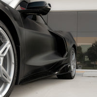 2020-2024 Corvette C8 Stingray Evo Style Side Skirts Gloss Black Pair