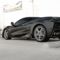 2020-2024 Corvette C8 Stingray Evo Style Side Skirts Gloss Black Pair