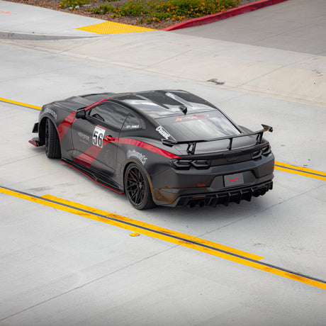 2016-2025 Chevy Camaro Evo Style Shark Fins Rear Diffuser Quad/Single Tips SS/RS/LT & ZL1 w/ Smoke Reflectors