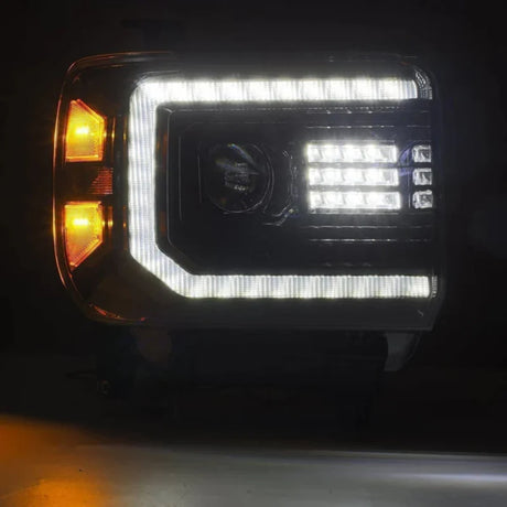 GMC Sierra: Multicolor Flow Series Alphablack Headlights (2014-2018) | Alpharex