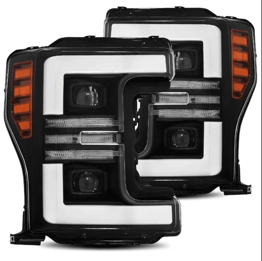 17-19 Ford Super Duty PRO-Series Halogen Projector Headlights Black