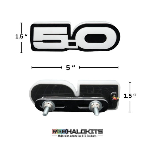 5.0 LED Emblem Badge: Ford Mustang (Multicolor Flow)