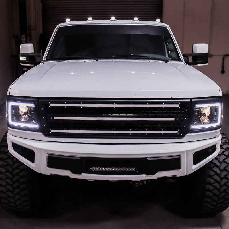 92-96 Ford F-Series/Bronco LUXX-Series LED Projector Headlights Chrome