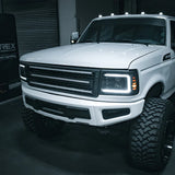 92-96 Ford F-Series/Bronco LUXX-Series LED Projector Headlights Chrome